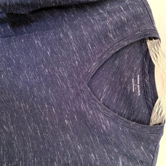 Navy Heather V Neck Tee - Picture 2 of 4